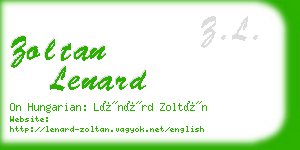 zoltan lenard business card